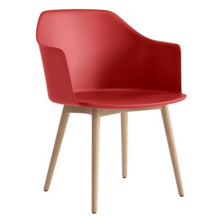 &amp;tradition Rely HW76 Stoel,onderstel Eikenhout Vermilion Red