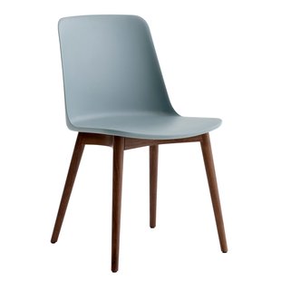 &amp;tradition Rely HW71 Stoel Walnoot Onderstel Licht Blauw
