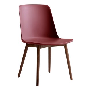 &amp;tradition Rely HW71 Stoel Walnoot Onderstel Rood Bruin