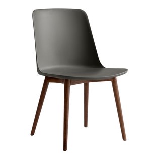 &amp;tradition Rely HW71 Stoel Walnoot Onderstel Stone Grey