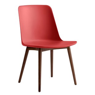 &amp;tradition Rely HW71 Stoel Walnoot Onderstel Vermilion Red