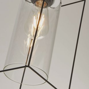 Searchlight Hanglamp Vesperon, transparant, glas, 3-lamps, 75 cm