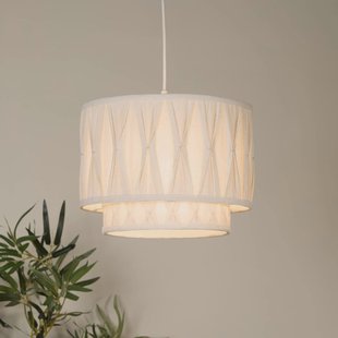 Searchlight Hanglamp Wieka, beige, linnen, Ø 30 cm, E27