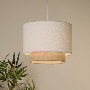 Searchlight Hanglamp Willadeen, wit/beige, linnen, Ø 30 cm, E27