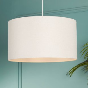 Searchlight Hanglamp Rayna, Ø 50 cm, wit, linnen, E27