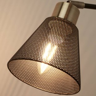 Searchlight Wandlamp Sepanta, zwart/messing, metaal, hoogte 21 cm, E14