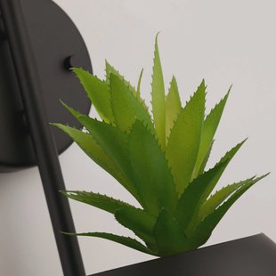 Searchlight Wandlamp Makarius, zwart/wit, glas, hangplantenbak