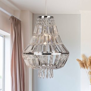 Searchlight Hanglamp Dietana, helder/grijs, metaal, Ø 30 cm, E27