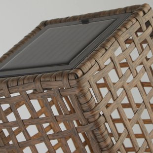 Searchlight Solar LED terraslamp Marcjanna, bruin, rotan, 47 cm