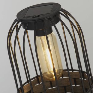 Searchlight Solar LED terraslamp Tahoa, 26 cm, grijs, rotan, IP44