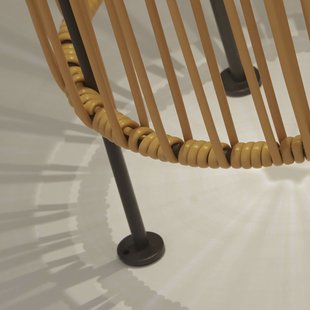 Searchlight Solar LED vloerlamp Livay, oker, rotan, 68 cm, IP44