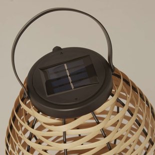 Searchlight Solar LED terraslamp Netan, bruin, rotan, 23 cm, IP44