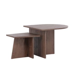 Fjôrd - Salontafel Donkerbruin - Set van 2 - 60x60x45cm - Sala