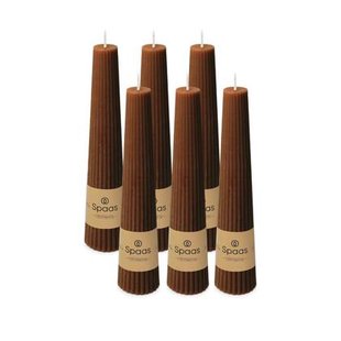 Spaas Geribde Dinerkaars - 23|240mm - Bruin - 10u - Set van 9