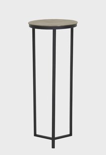 Light & Living Bijzettafel 'Retiro' zuil, mat zwart+ruw antiek brons