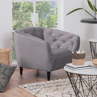 Fauteuil 'Loes' Velvet, kleur donkergrijs