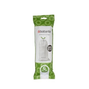 Brabantia Perfect Fit Afvalzak Met Trekbandsluiting - 23/30 L - Code G - 20 Stuks