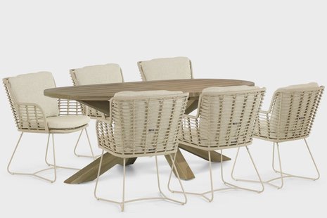 4 Seasons Outdoor Fabrice/Boston 240 cm dining tuinset 7-delig