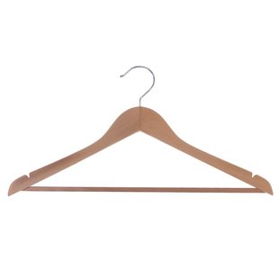 Set Van 5 Kleerhangers In Natuurlijk Hout