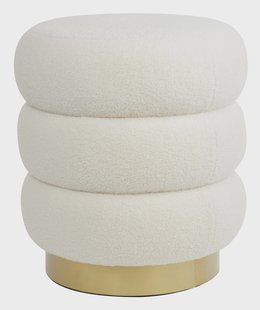 Light & Living Poef 'Kimi' Teddy, kleur Wit