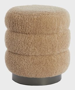 Light & Living Poef 'Jobbi' Teddy, kleur Beige