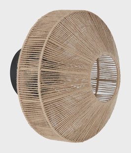 Light & Living Wandlamp 'Lyra' Ø31cm, kleur Naturel/Mat Zwart