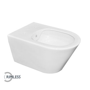 Wiesbaden Stereo wandcloset rimless met bidet functie glans wit 32.3634
