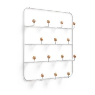 Umbra Estique handdoekrek 36.2x36.2x5.1cm met 14 haken naturelkleurig hout wit 1004045-660