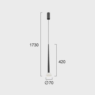 Viokef LED hanglamp Rina, zwart/helder, Ø 7 cm, metaal/acryl