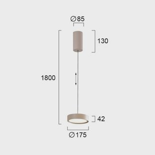 Viokef LED hanglamp Denver, Ø 17 cm, beige, metaal