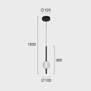Viokef LED hanglamp Abeona, Ø 10 cm, zwart/helder, metaal/glas