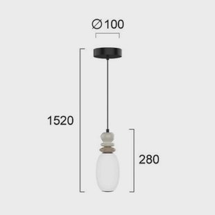 Viokef LED hanglamp Gemma, hoogte 28 cm, kleurrijk, glas/keramiek/metaal