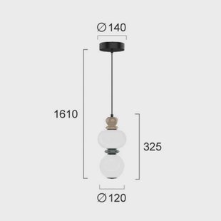 Viokef LED hanglamp Gemma, hoogte 32 cm, kleurrijk, glas/keramiek/metaal