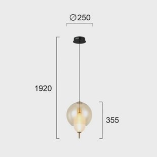 Viokef LED hanglamp Adol, amberkleurig, Ø 25 cm, glas