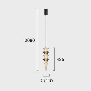 Viokef LED hanglamp Venera, hoogte 43 cm, wit/bruin, glas