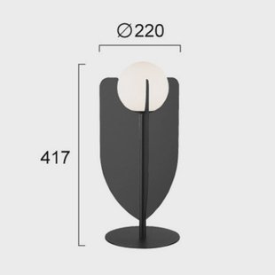 Viokef Tafellamp Fedora, hoogte 42 cm, zwart, metaal/glas