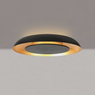 Steinhauer LED plafondlamp Golden Veil, zwart/goud, dimbaar, metaal