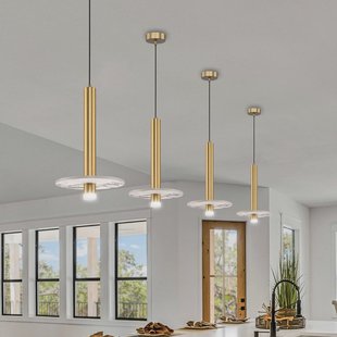 Viokef LED hanglamp Leandros goudkleurig Ø 40 cm kunststeen/metaal
