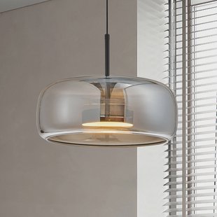 Viokef LED hanglamp Deco, rookgrijs/zwart, Ø 33 cm, glas