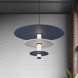 Viokef LED hanglamp Azul, hoogte 31 cm, blauw/grijs/zwart, vilt