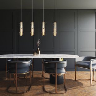 Viokef LED hanglamp Dereck, rookgrijs/amberkleurig, Ø 10 cm, glas