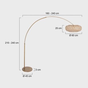 Steinhauer Booglamp Sparkled Light, bronskleurig, bamboe, E27