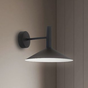 Viokef LED wandlamp Marsi, zwart, Ø 25 cm, metaal