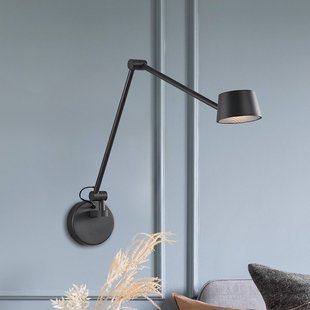 Viokef LED wandlamp Savina, zwart, uitsteek 92 cm, metaal