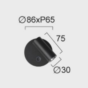 Viokef LED wandlamp Tara, zwart, Ø 9 cm, metaal