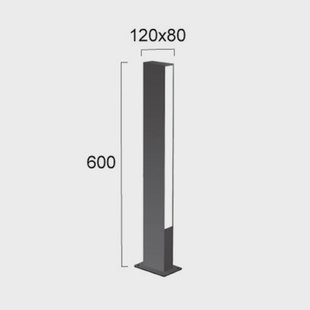Viokef LED sokkellamp Lir, hoogte 60 cm, donkergrijs metaal, 2-lamps.