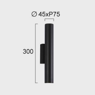 Viokef LED buiten wandlamp City, hoogte 30 cm, zwart, metaal