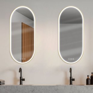 Klassieke Badkamerspiegel Solar Oblong - Rechthoekig - Goud - 40x90 Cm