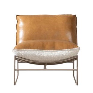 Bronx71 Fauteuil Maceo leer|bouclé cognac|beige
