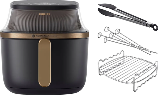 Philips Airfryer XL 3000 Serie NA332/00 + Dubbellaagse kookset